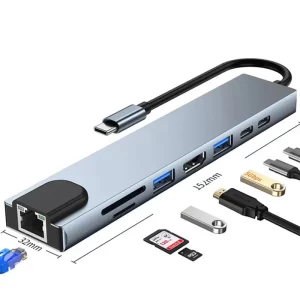 תחנת עגינה למחשב נייד בחיבור USB C Type מהיר במיוחד לבית ולמשרד - במקום לבזבז זמן בחיבור מספר התקנים, מסך רשת ועוד, תוכלו לקבל את כל החיבורים החיצוניים בחיבור יחיד ומהיר