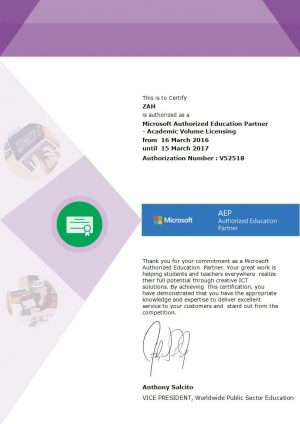Microsoft Education AEP Certificate